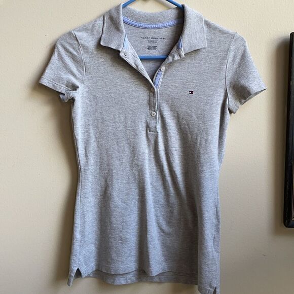 Tommy Hilfiger 2000’s Style Gray Collared Shirt w/ Logo (Size: XXS) - Picture 14 of 16